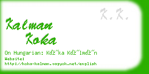 kalman koka business card